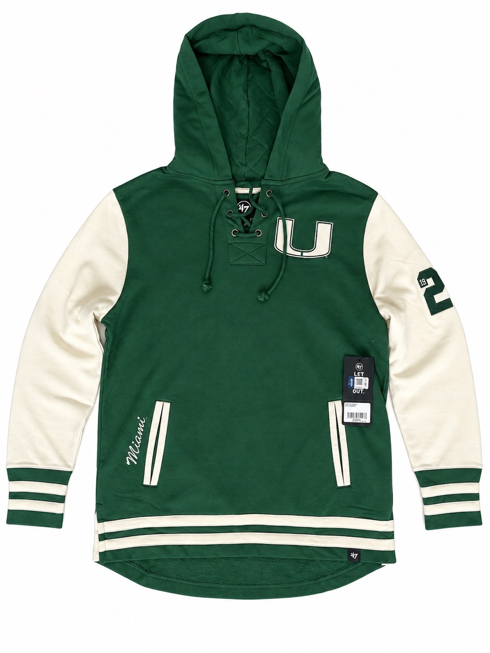 47 Miami Hurricanes Superior Lacer Hoodie Men L NWT